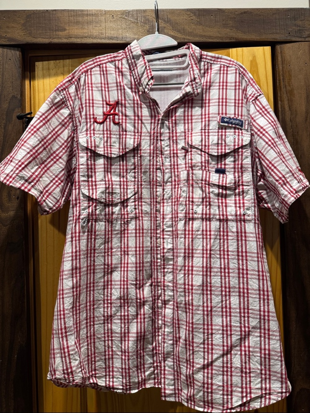 Columbia Mens Alabama plaid short sleeve top medium